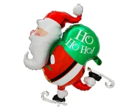 Foil balloon  Santa Claus Skating , 64x50cm EOL