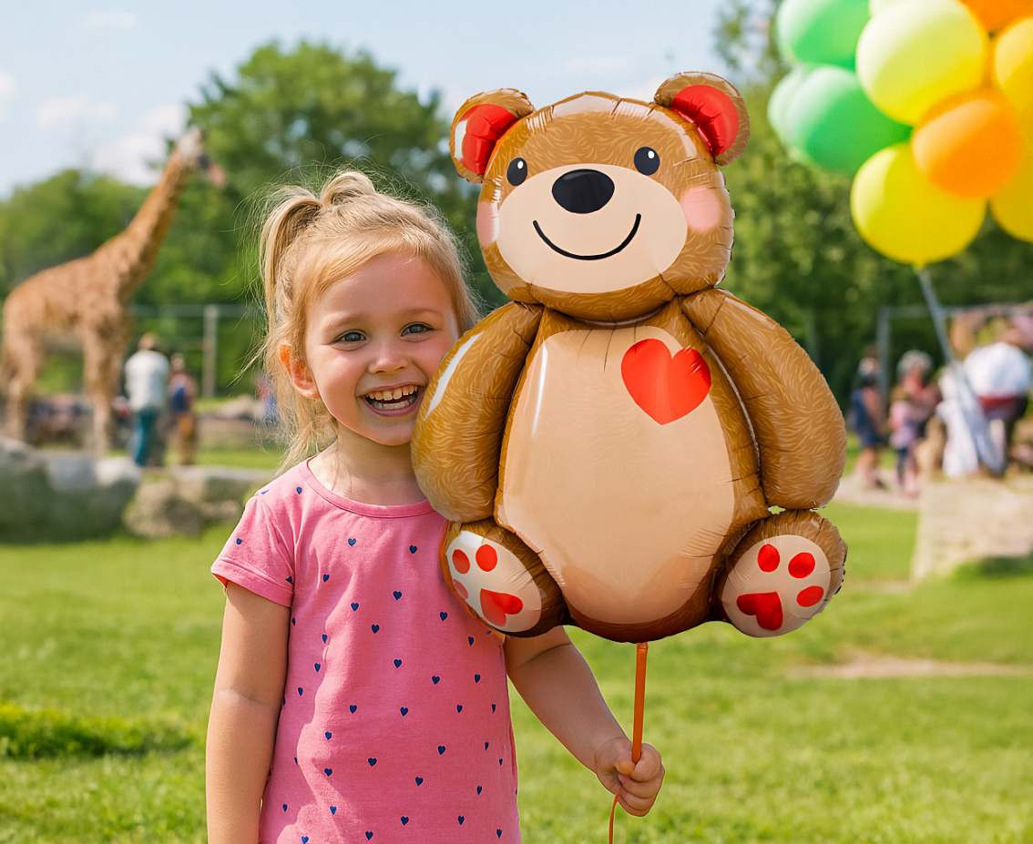 Foil balloon  Teddy Bear with Heart , 48x65cm