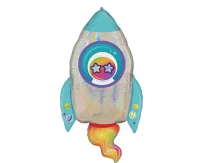 SHP Outer Space Rocket Ship Foil Balloon EOL
