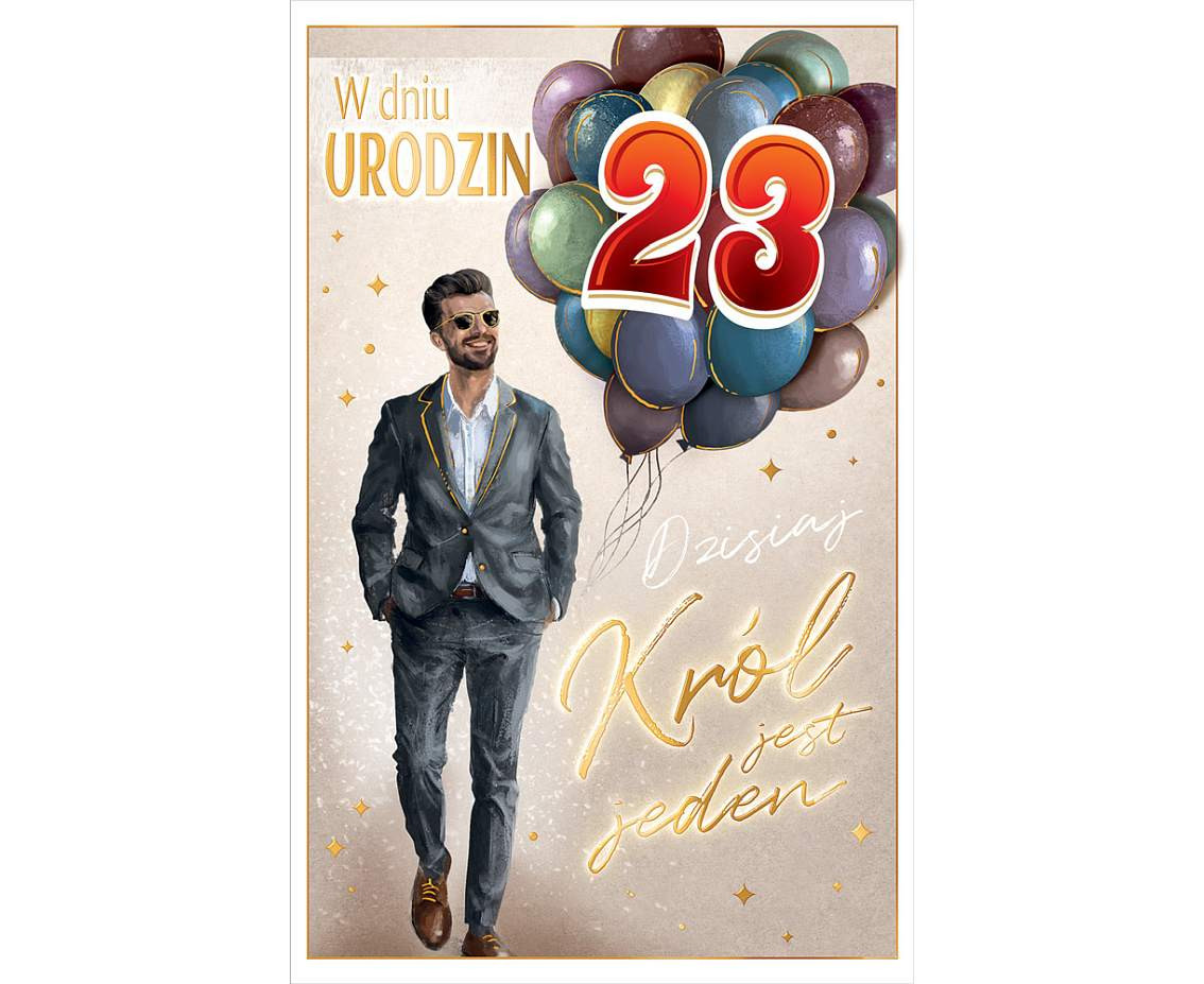 Birthday Card with Adhesive Number, Man in Suit