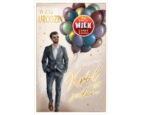 Birthday Card with Adhesive Number, Man in Suit