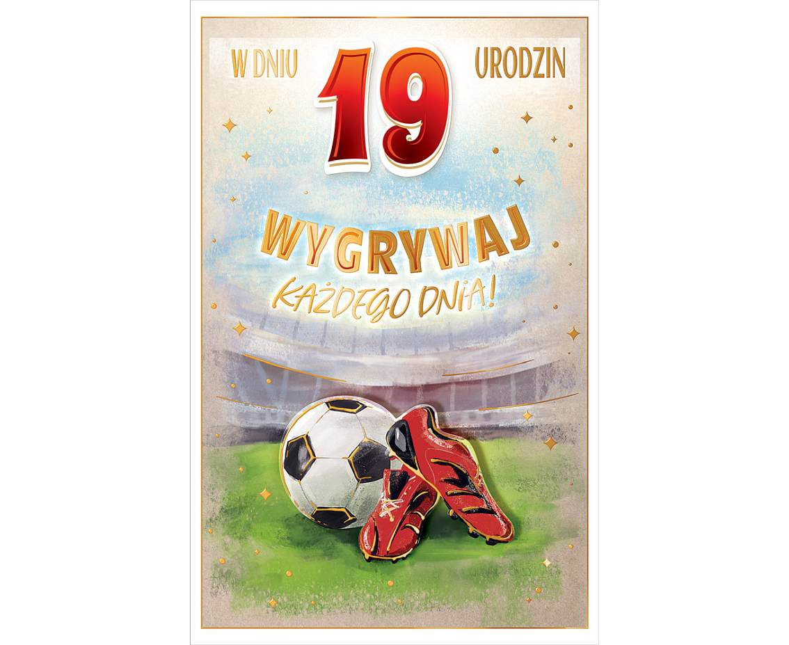 Birthday Card with Adhesive Number, Soccer