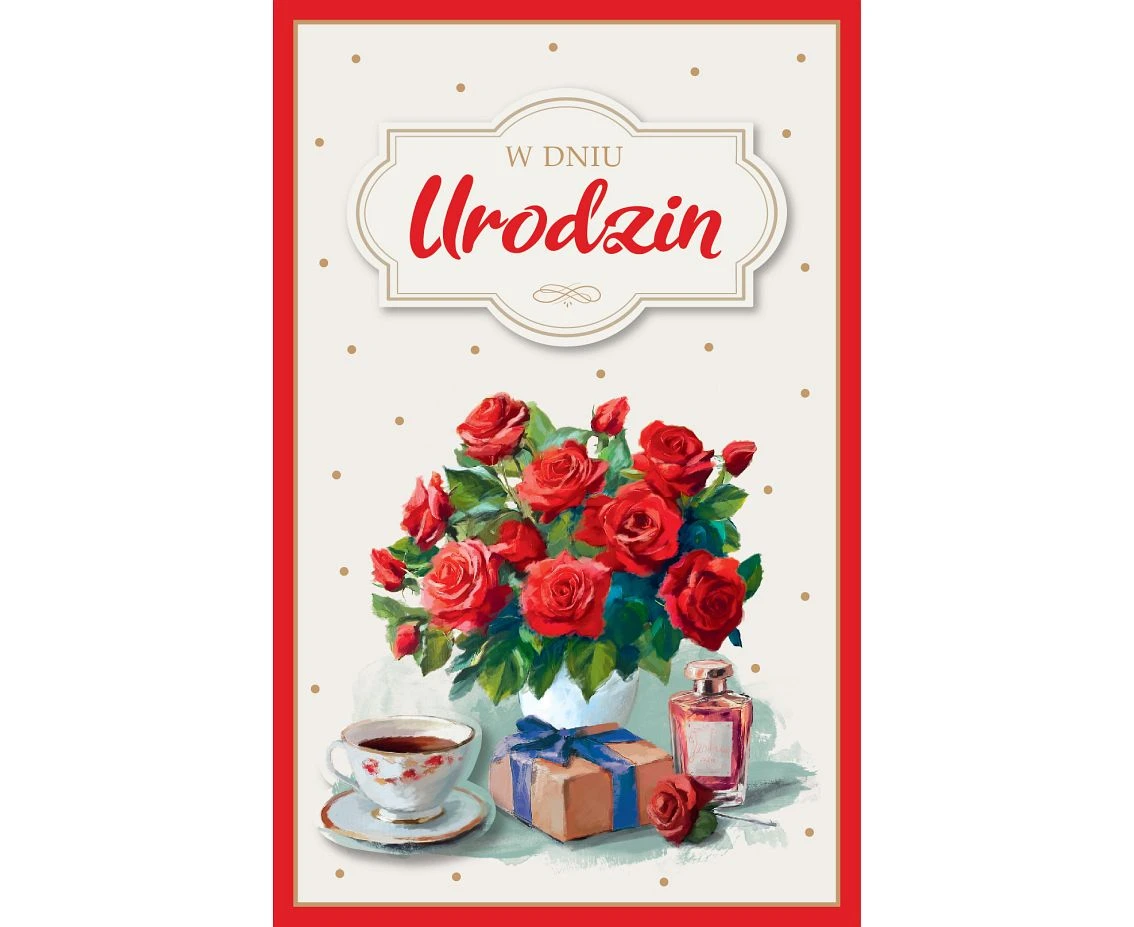 Birthday Card, Red Bouquet