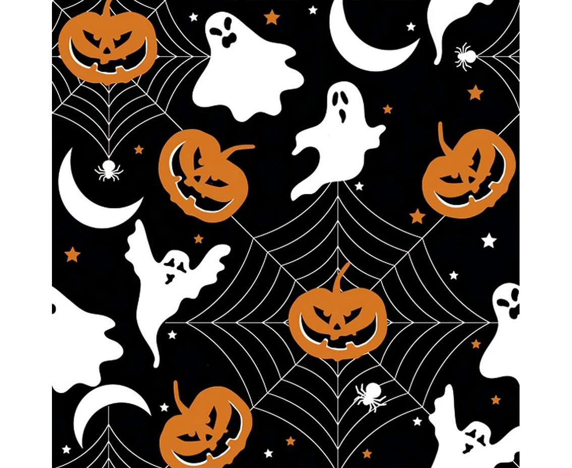 POLMAK Halloween DAISY Napkins, Pumpkins and Ghosts, 33x33 cm, 20 pcs.