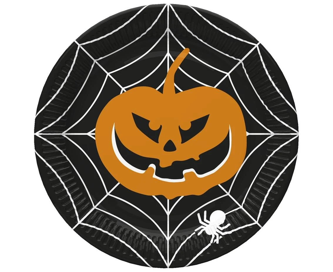 POLMAK Halloween DAISY Paper Plates, Pumpkin, 22.7 cm, 8 pcs.