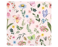 Paper napkins, Pink Butterfly, 20 pcs., 25x25 cm