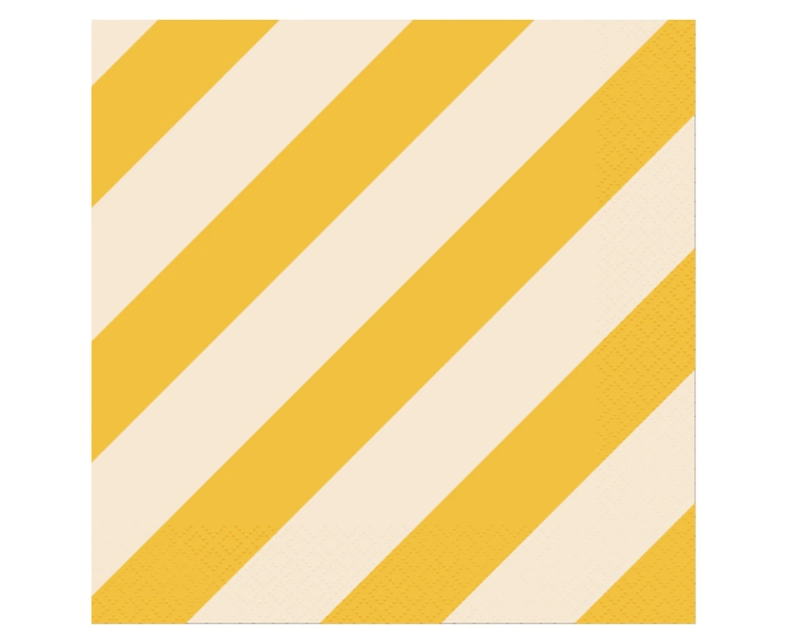 Paper Napkins Stripes (yellow-beige) 33x33 cm, 20 pcs.