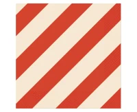 Paper Napkins Stripes (red-beige) 33x33 cm, 20 pcs.