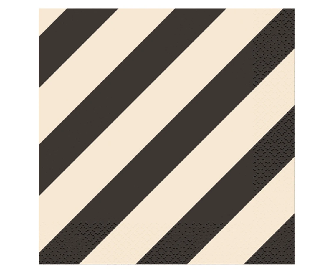 Paper Napkins Stripes (black-beige) 33x33 cm, 20 pcs.