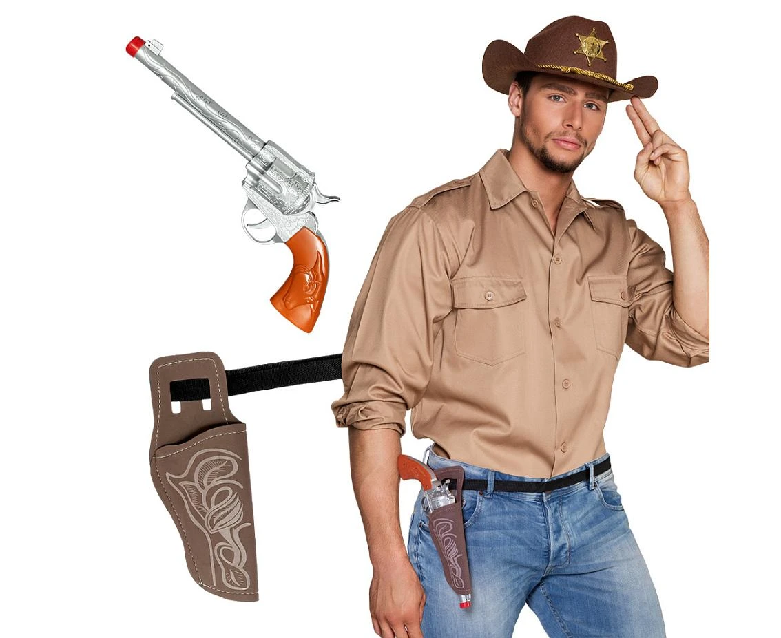 Cowboy Set (30 cm toy pistol, 120 cm belt and holster)