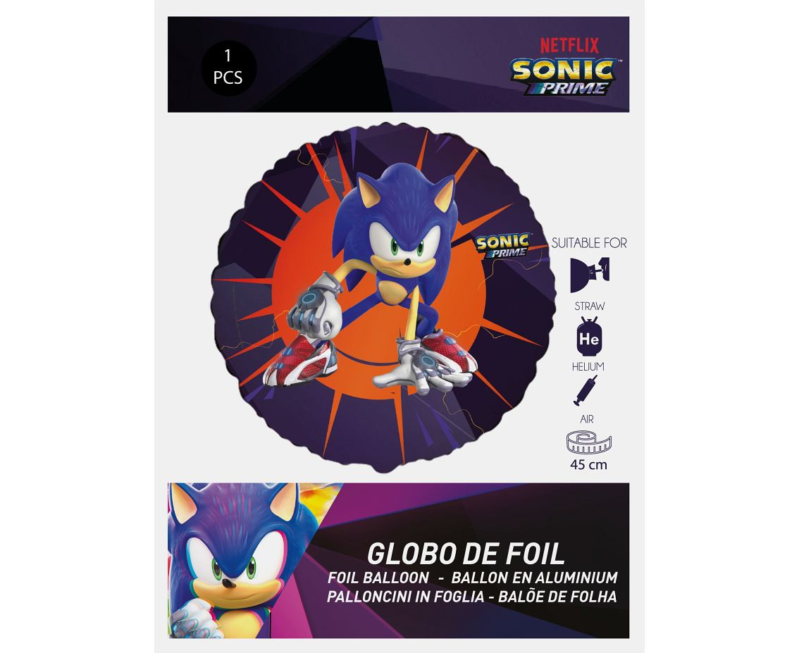 Foil Balloon 18" FX - Sonic, packed