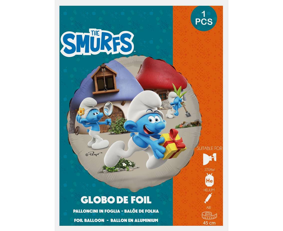 Foil Balloon 18" FX - The Smurfs, packed EOL