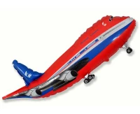 Foil Balloon 24" FX- Airplane (Red), packed