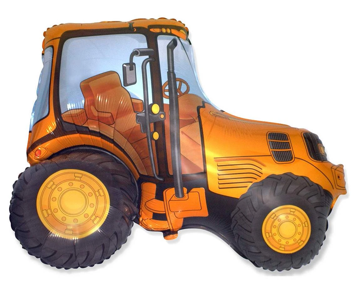 Foil Balloon 24" FX - Tractor (orange), packed