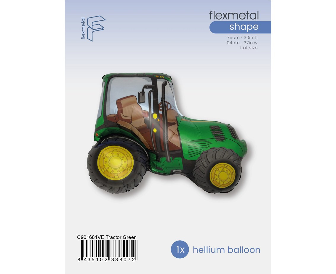 Foil Balloon 24" FX  - "Tractor" (green), packed