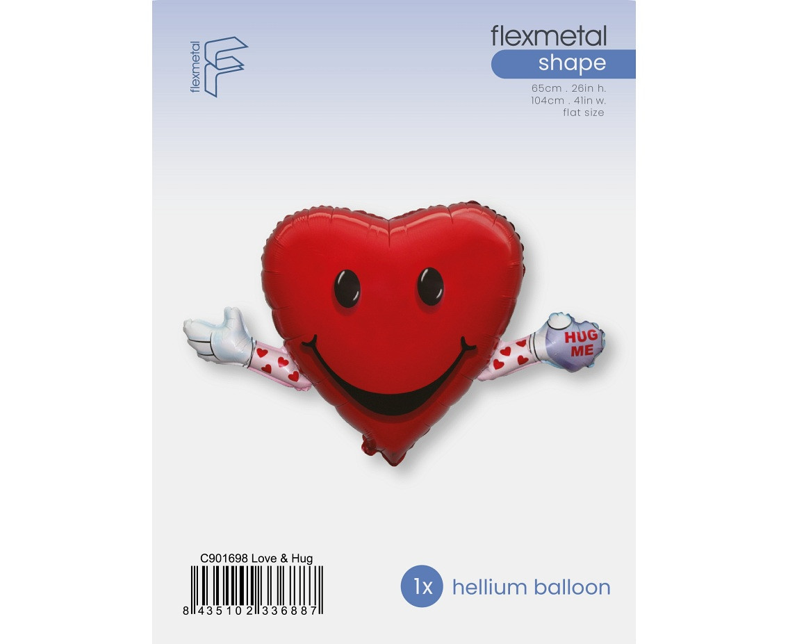 Foil Balloon 24" FX  - LOVE & HUG, packed
