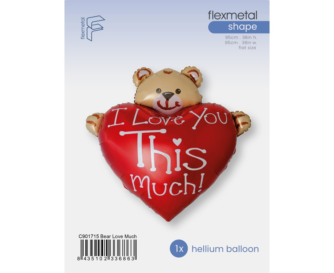 Foil Balloon 24" FX  - "Teddy Bear with Heart", packed