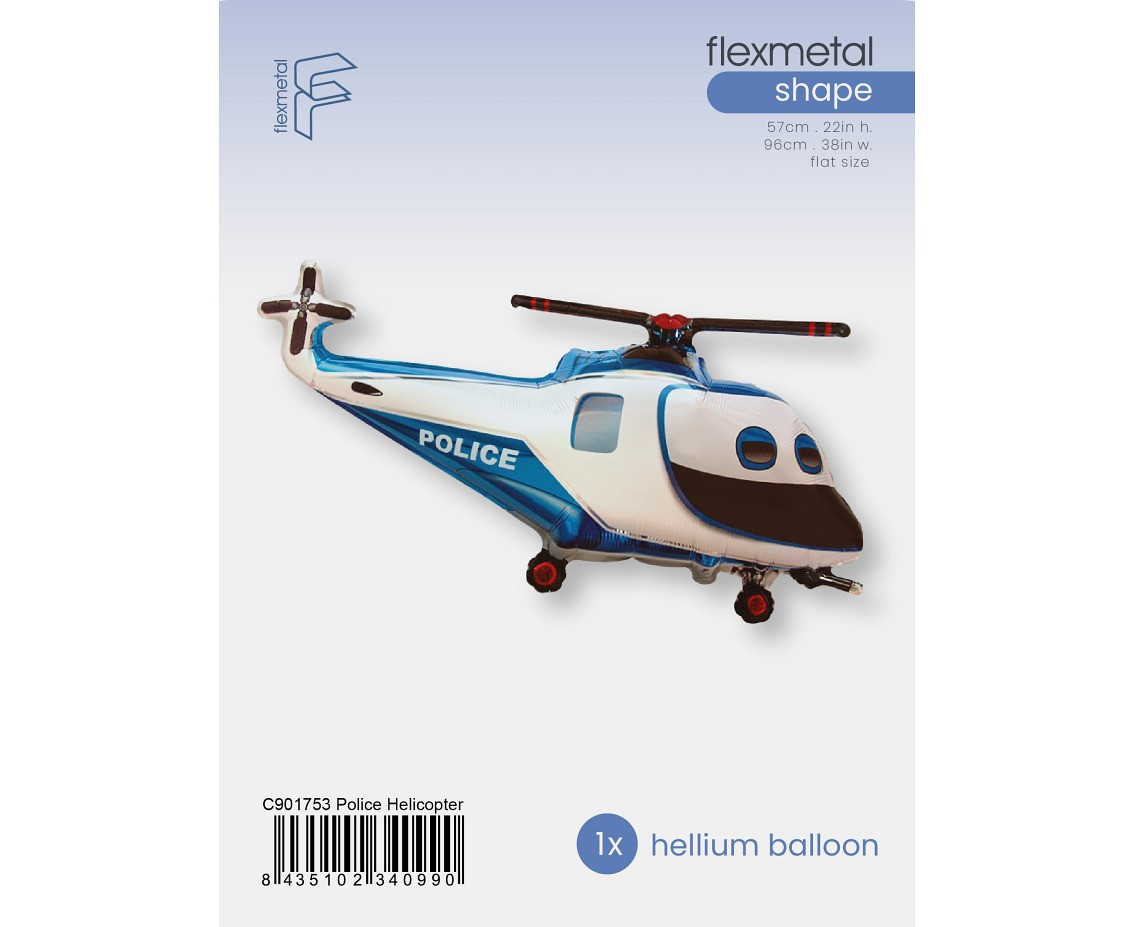 Foil Balloon 24" FX  - "Police Helicopter", packed