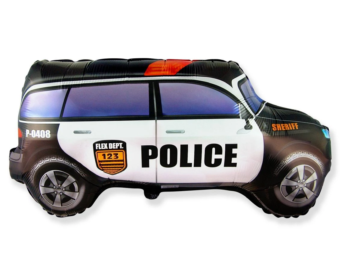 Foil Balloon 24" FX - Police Car (paper packaging), packed