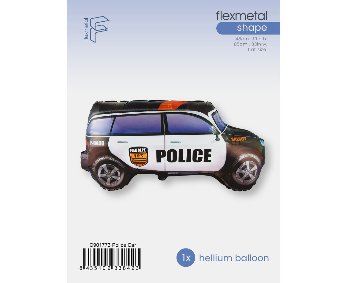 Foil Balloon 24" FX - Police Car (paper packaging), packed