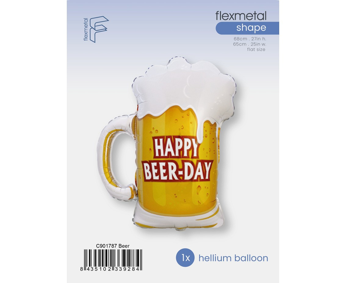 Foil Balloon 24" FX - Happy Beer Day Mug, packed
