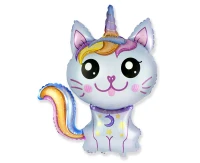 Foil Balloon 24" FX - Magic Cat (blue), packed