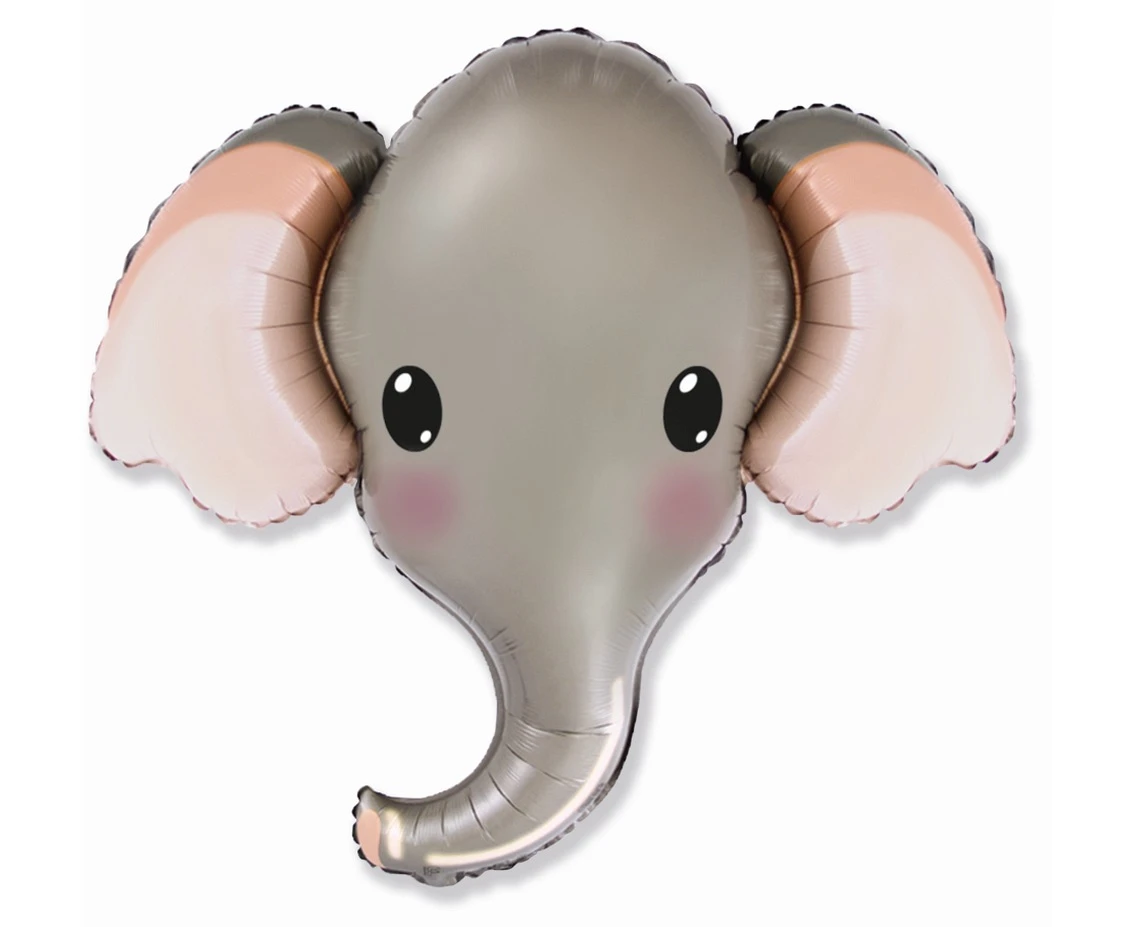 Foil Balloon 24" FX - Elephant (gray), packed EOL