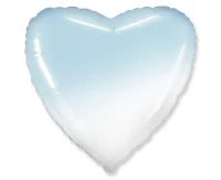 Foil Balloon 18" FX- Heart (white-blue gradient), packed