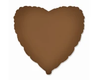 Foil Balloon 18" FX - Heart (Matte Choco Brown), packed