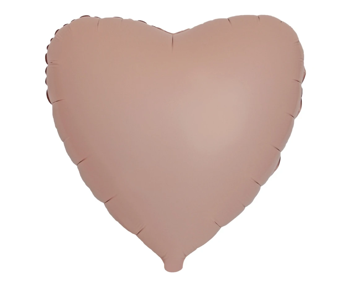 18" FX Foil Balloon - Heart (Matte Vintage Rose), packed