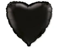 18" FX Foil Balloon - Heart (Black), packed