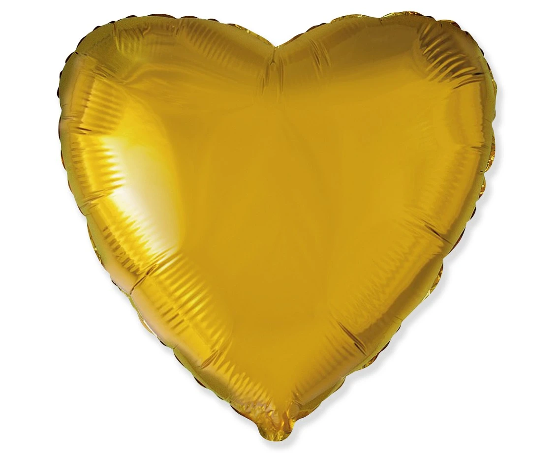 18" FX Foil Balloon - Heart (Gold), packed