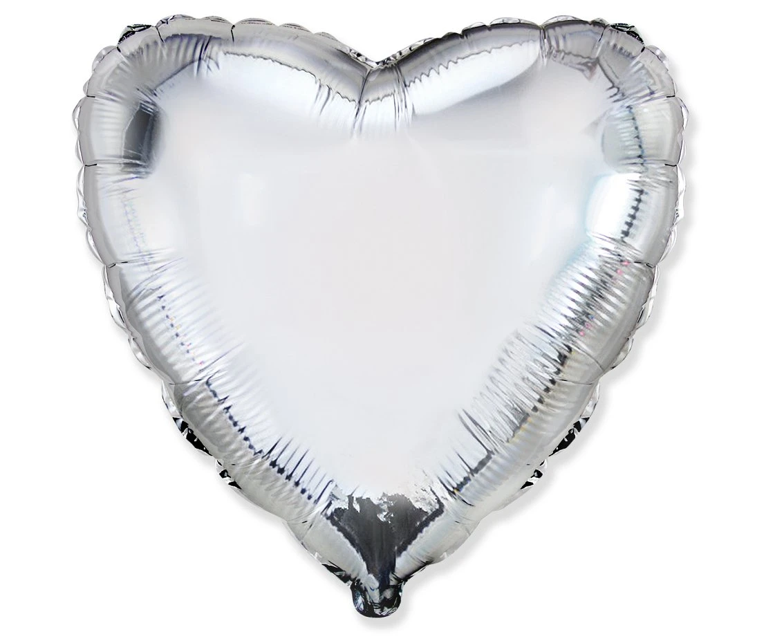 18" FX Foil Balloon - Heart (Silver), packed