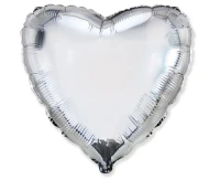 18" FX Foil Balloon - Heart (Silver), packed
