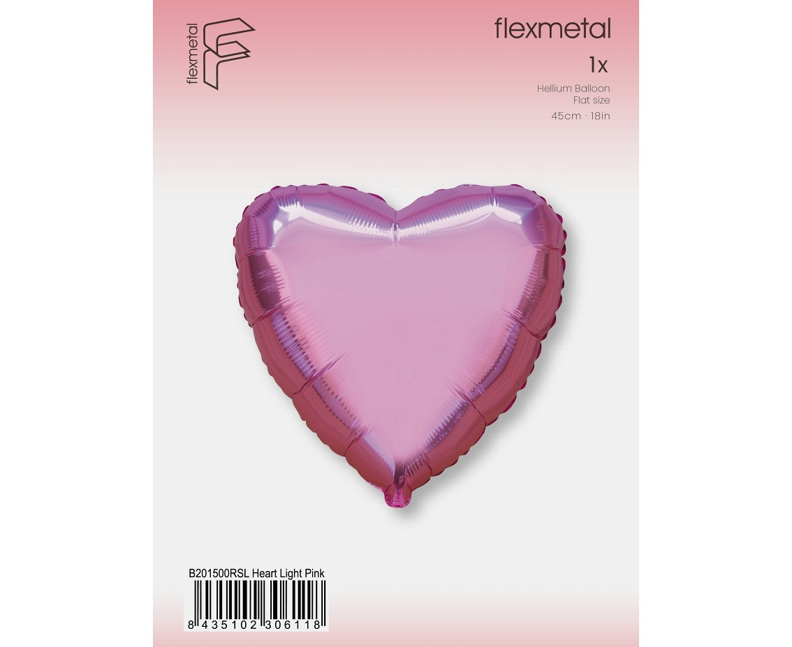 18" FX Foil Balloon - Heart (Very Light Pink), packed