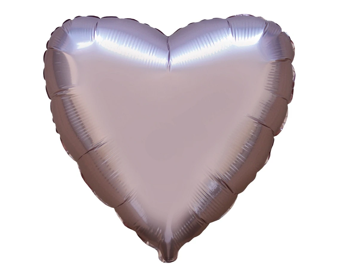 18" FX Foil Balloon - Heart (Satin Mushroom), packed