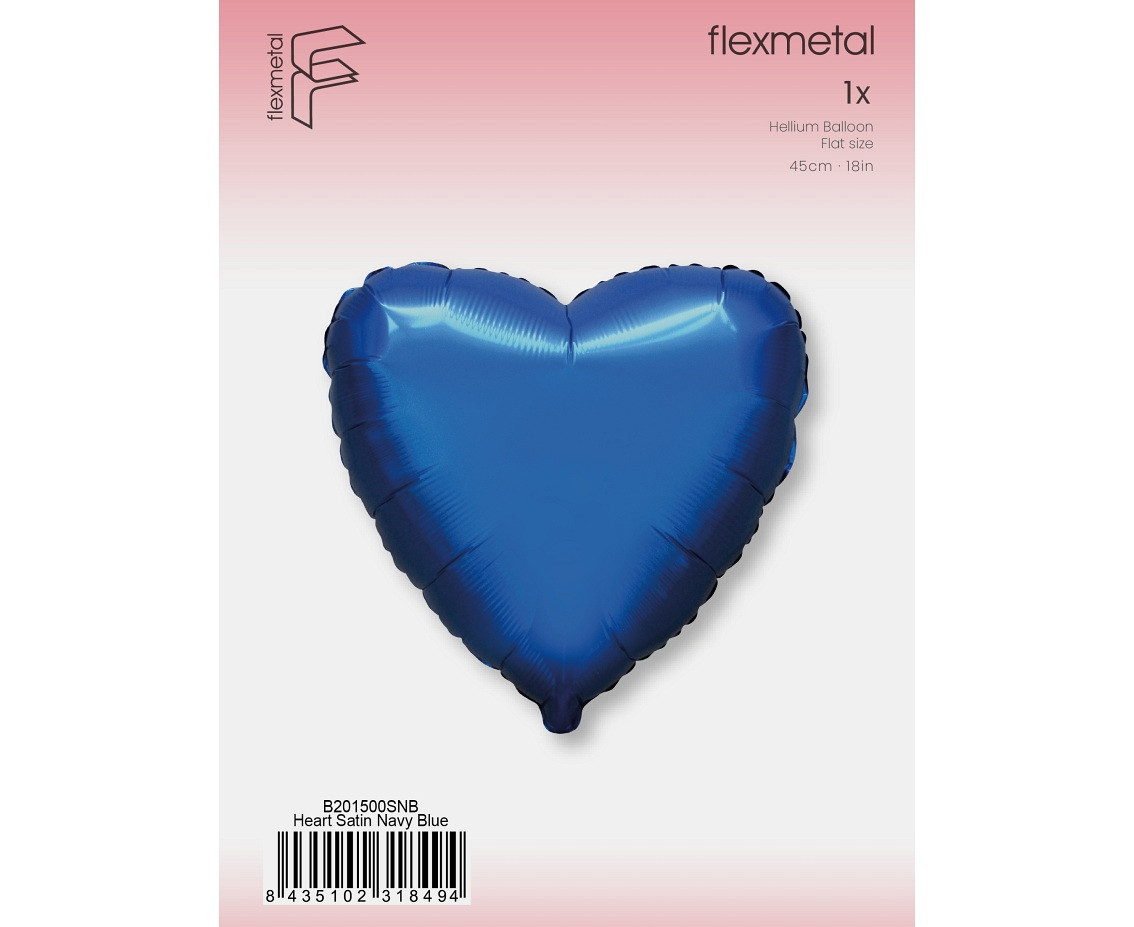 18" FX Foil Balloon - Heart (Satin Black), packed EOL