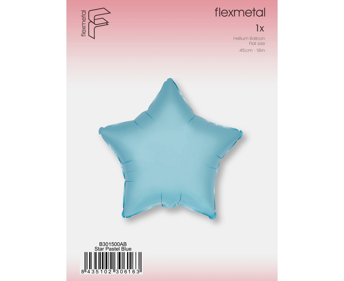 18" FX Foil Balloon - Star (Blue), packed