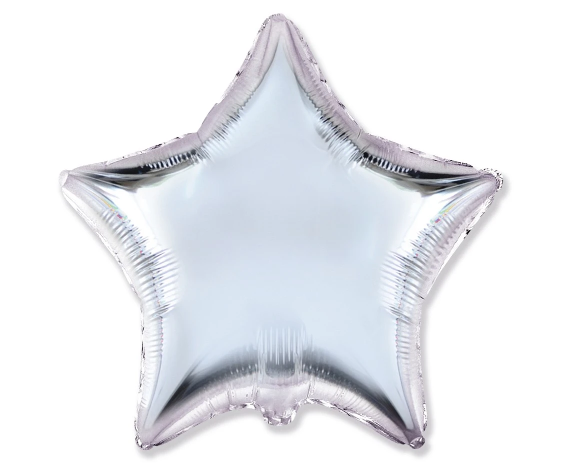 18" FX Foil Balloon - Star (Silver), packed