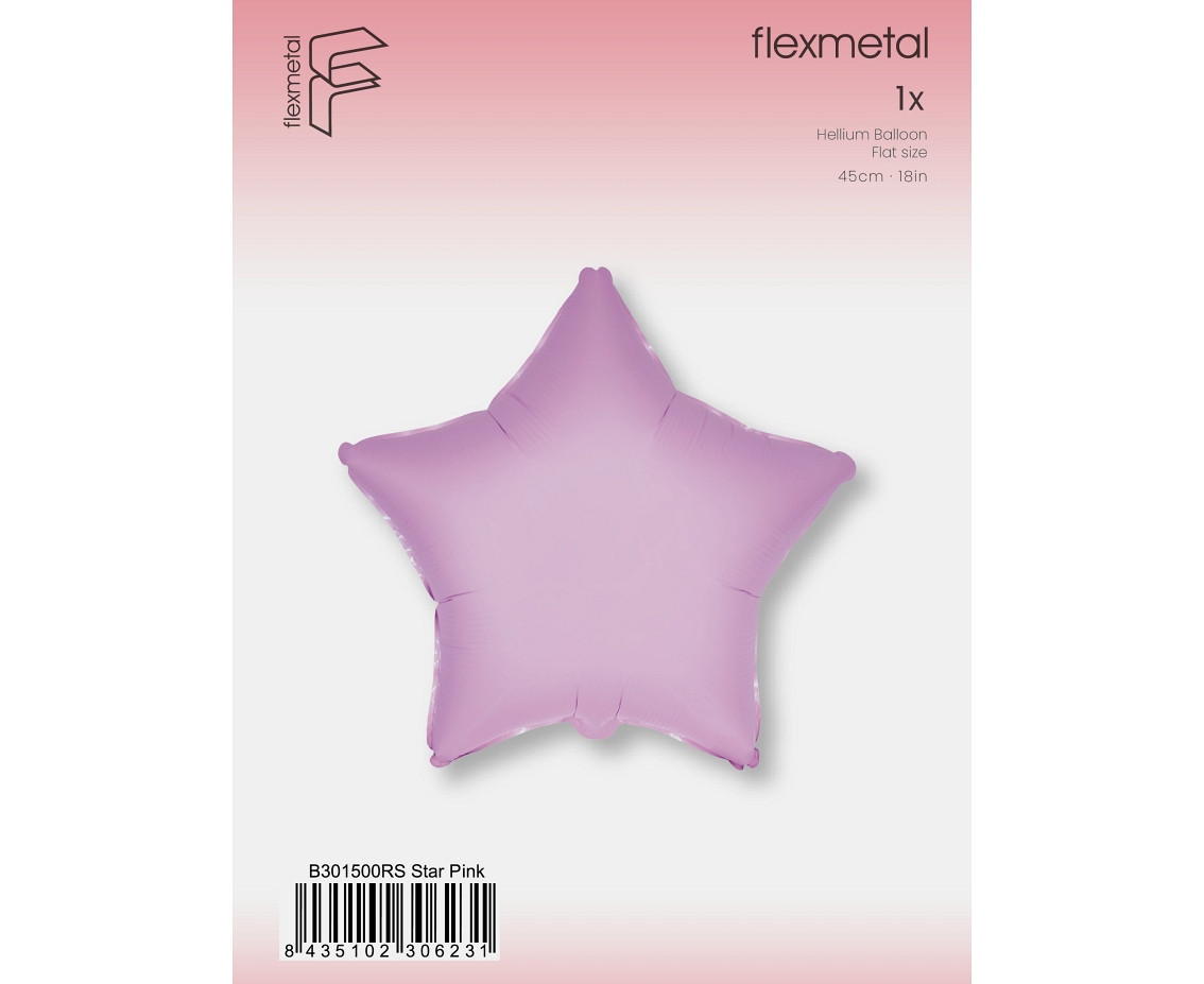 18" FX Foil Balloon - Star (Delicate Pink), packed