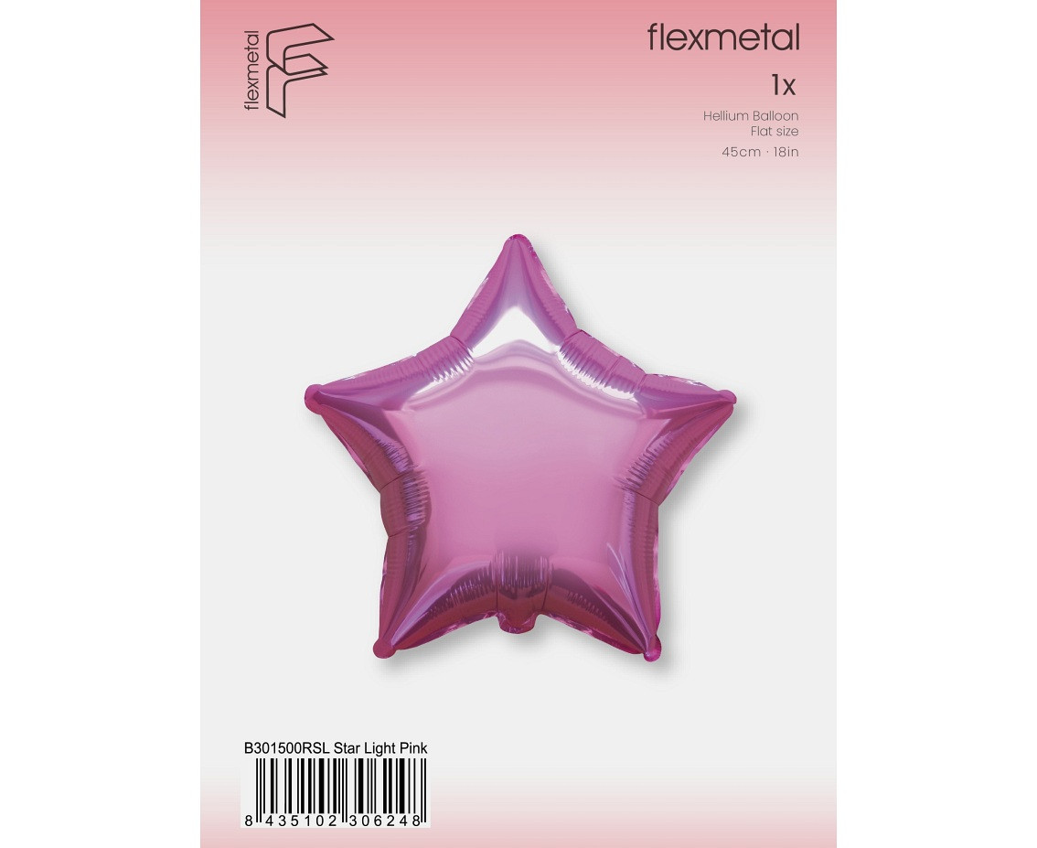 18" FX Foil Balloon - Star (Light Pink), packed