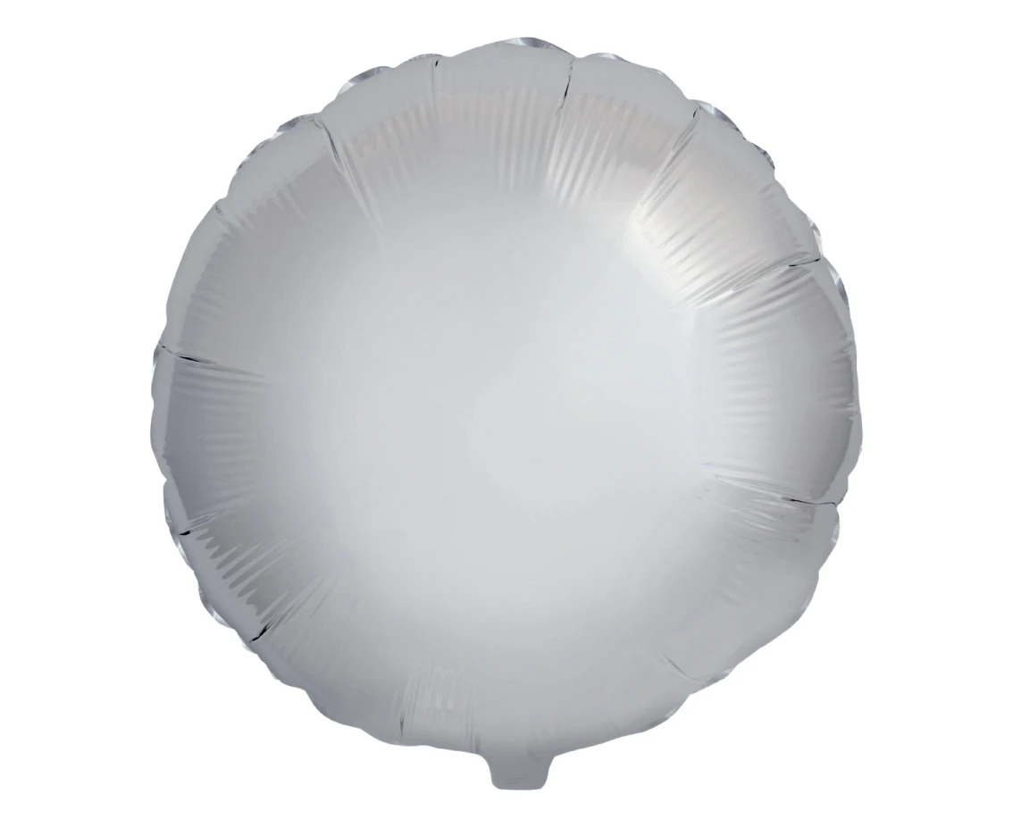 18" FX Foil Balloon - Round (Silver), packed