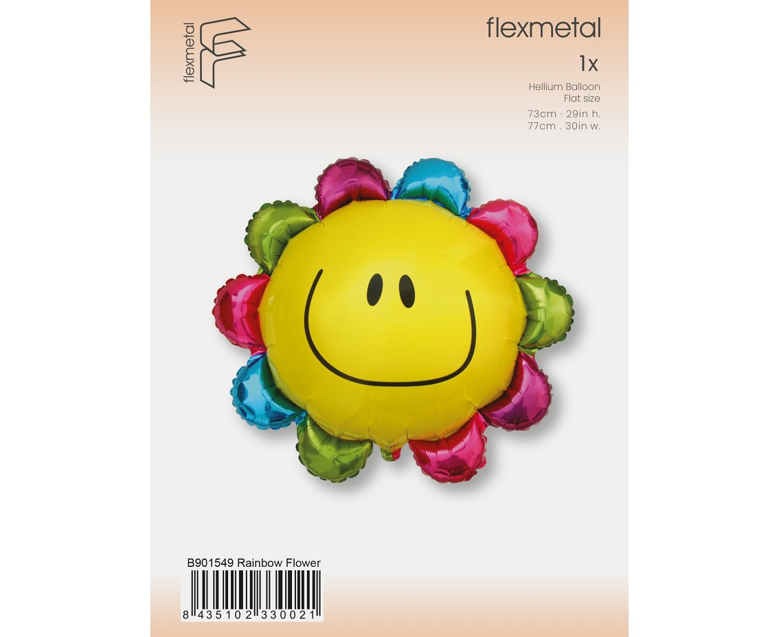 24" FX Foil Balloon - Flower (Rainbow), packed EOL