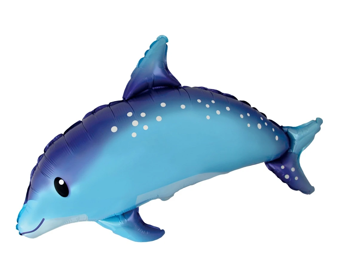 Foil Balloon 24" FX - Sweet Dolphin, Blue, packed
