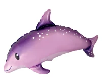 Foil Balloon 24" FX - Sweet Dolphin, Pink, packed