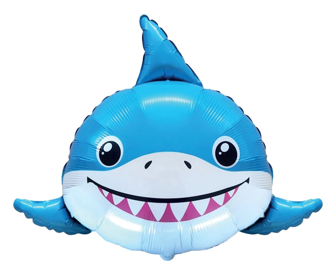 Foil Balloon 24" FX - Smiling Shark (Head), packed