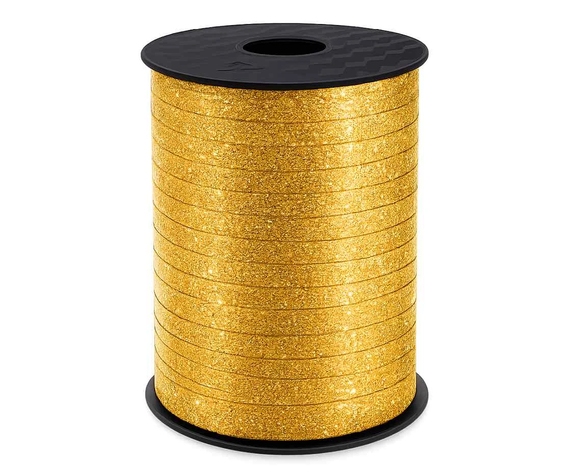 Glitter golden ribbon, 500 y (458 m)