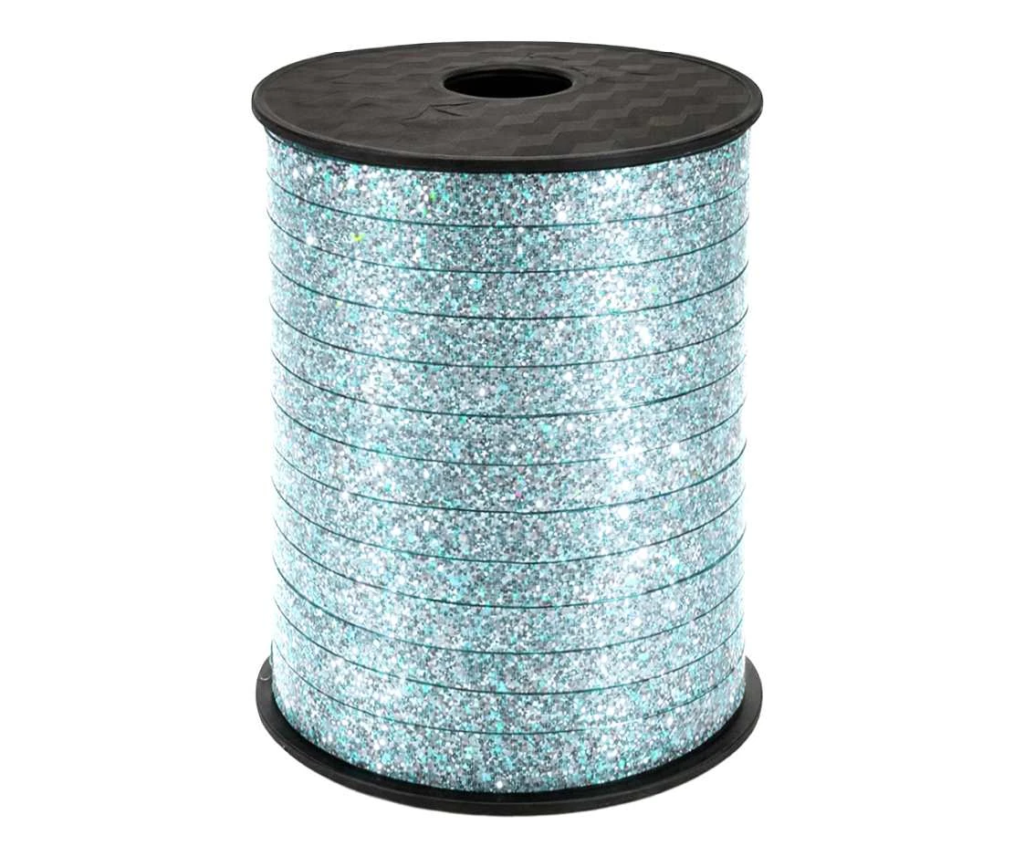 Holographic sky blue ribbon, 500 y (458 m)