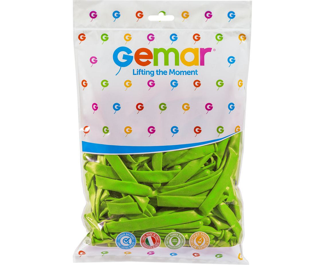 Balloons Gemar, modelling balloon, type 160, pistachio, 100pcs