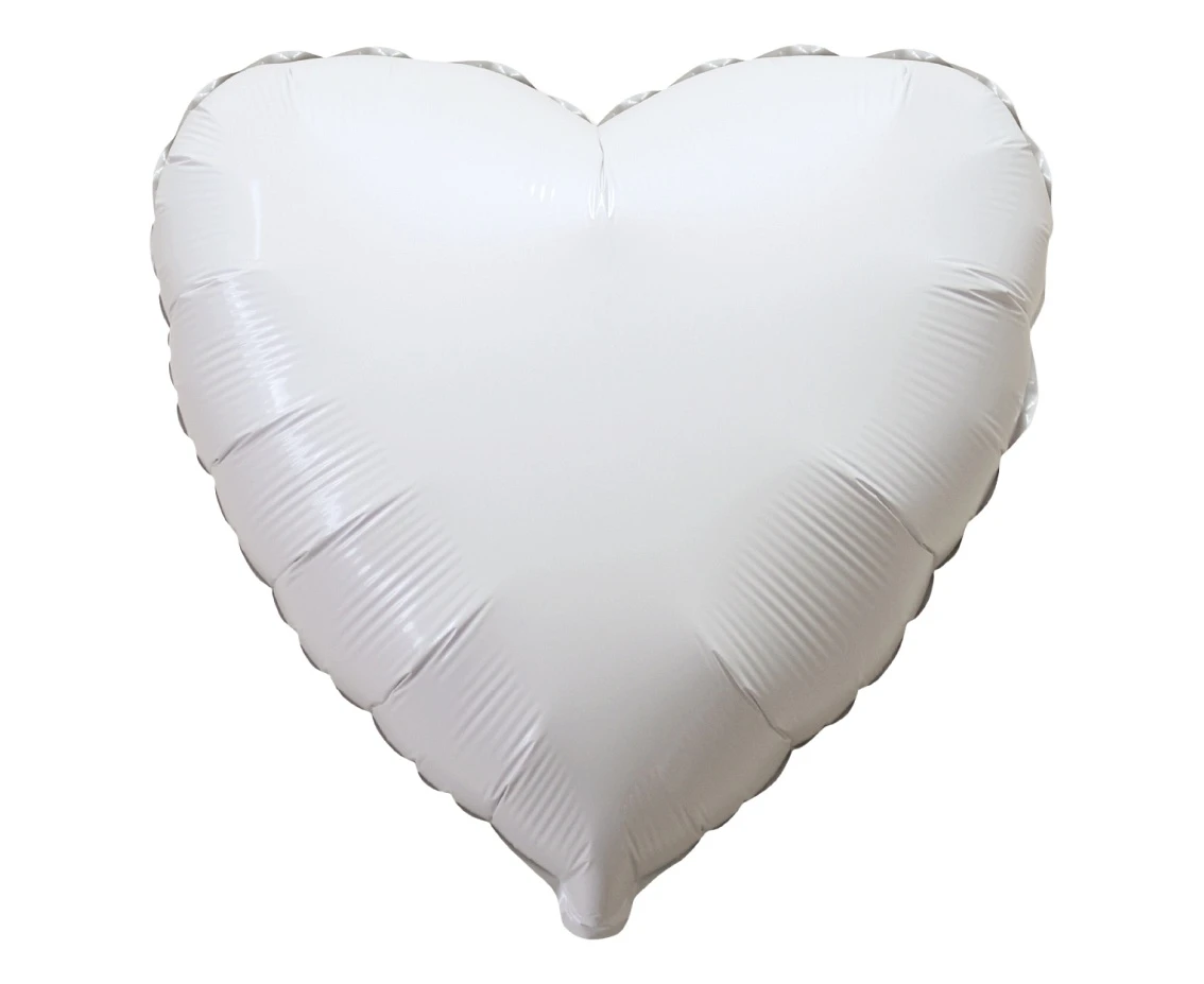 Foil Balloon 18" FX- Heart (White), packed
